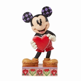Disney Jim Shore "A Love Note" Mickey Mouse with Red Heart Personalizable 5" Figurine Decorative Mirror,Home Decor Mirror