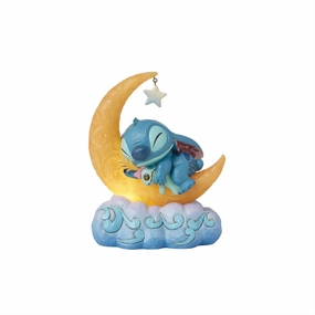 Disney Jim Shore "Sweet Dreams" Stitch & Scrump on Light Up Moon 7.75" Figurine Decorative Mirror,Home Decor Mirror