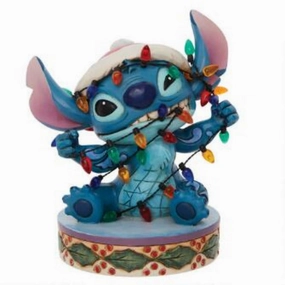 Disney Jim Shore Stitch Wrapped in Christmas Lights Figurine Decorative Mirror,Home Decor Mirror
