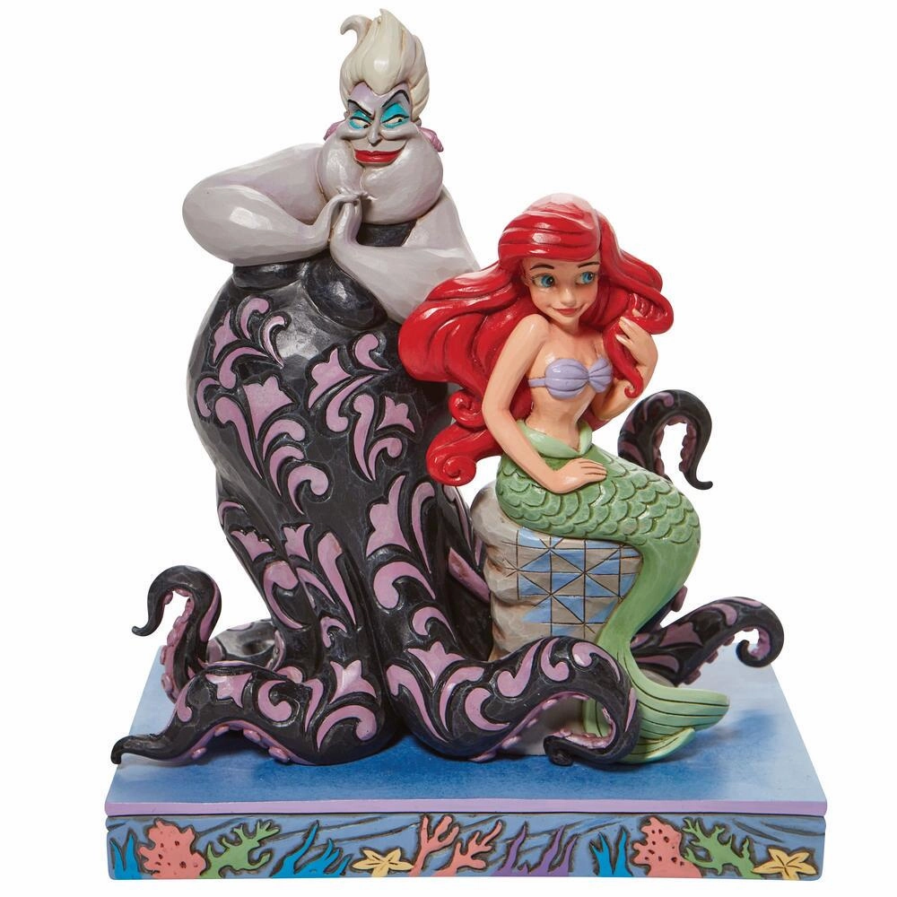 Disney Jim Shore The Little Mermaid Princess Ariel and Ursula Figurine Decorative Mirror,Home Decor Mirror