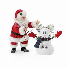 Disney Possible Dreams Santa Creating Magic Snow Mickey Set of 2 Figurines Decorative Mirror,Home Decor Mirror