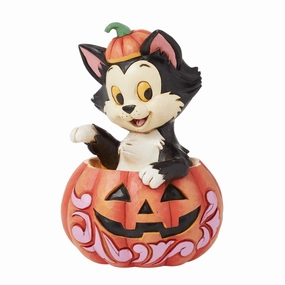 Disney Traditions Jim Shore Figaro in Jack-O-Lantern Mini Figurine Decorative Mirror,Home Decor Mirror