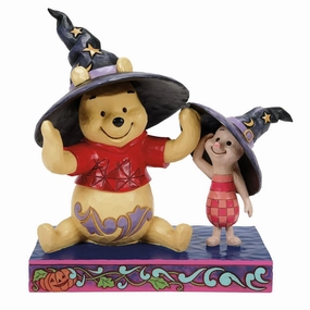 Disney Traditions Jim Shore Pooh and Piglet Witch Hats Figurine Decorative Mirror,Home Decor Mirror
