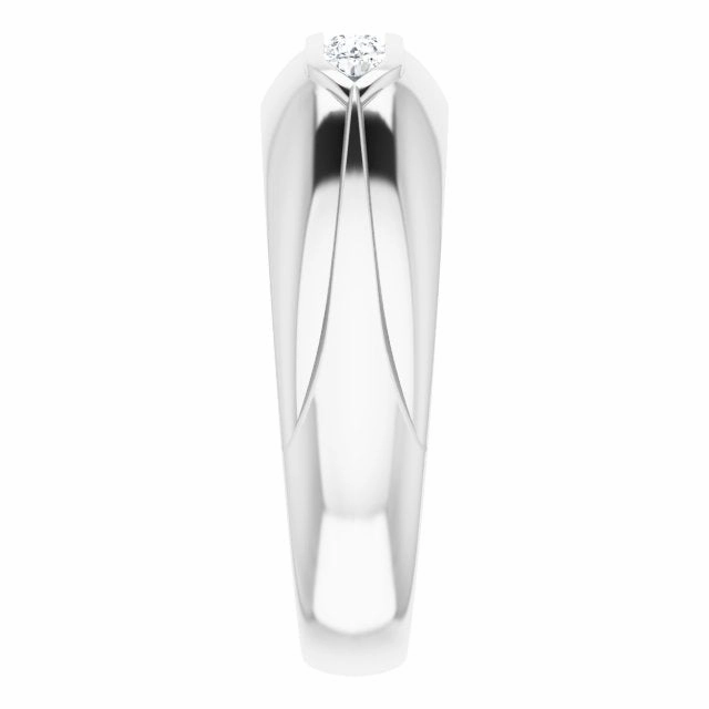 Dome Five Stone Channel Set Round Diamond Men's Ring