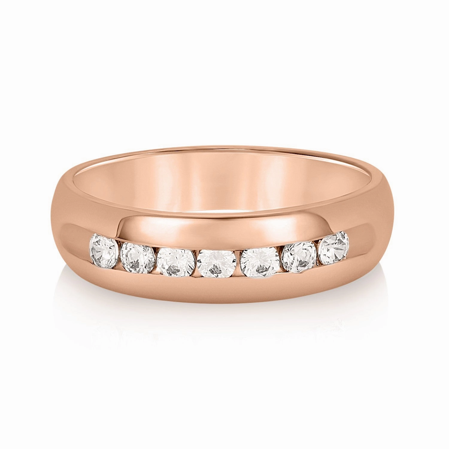 Domed Channel Set Men's Diamond Wedding Band