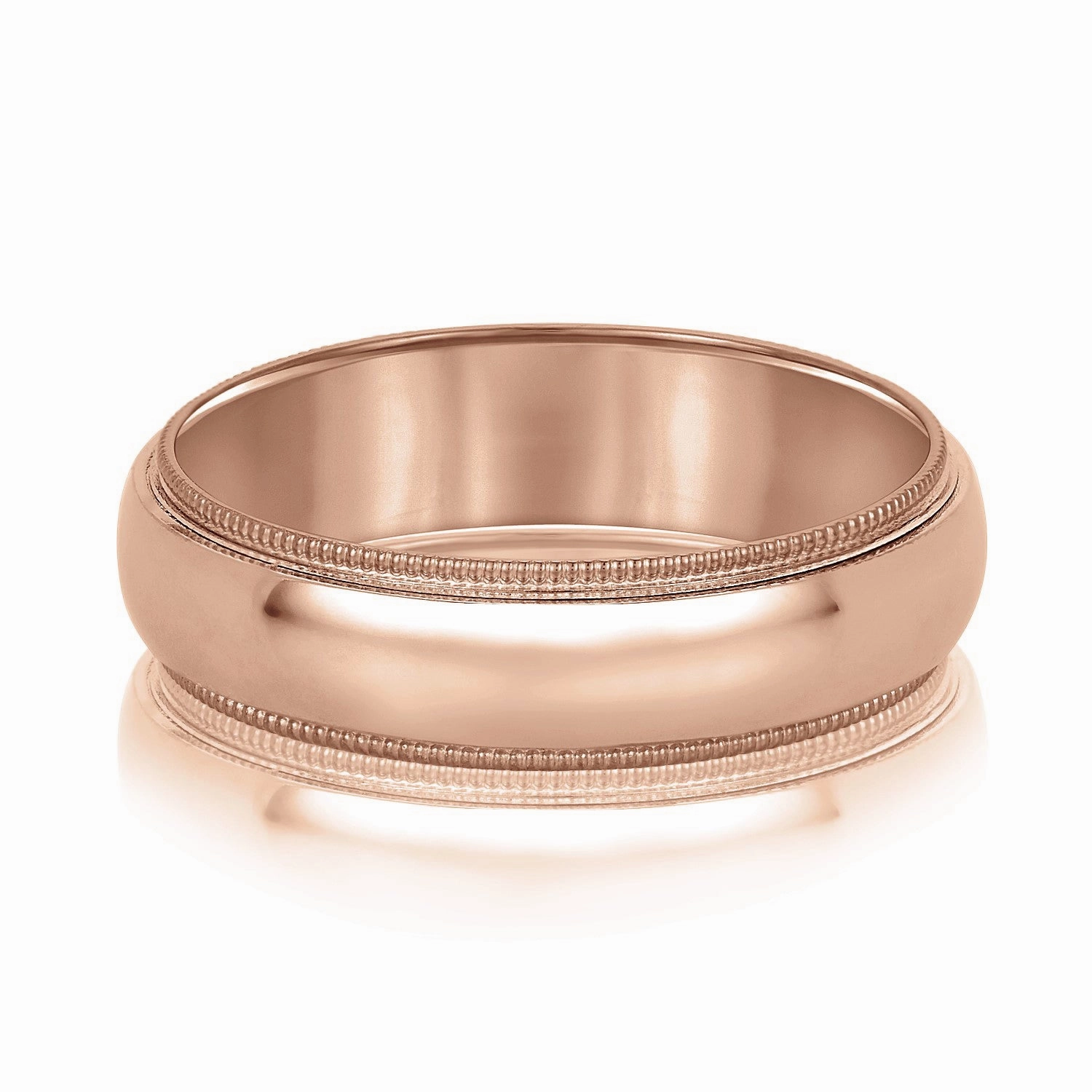 Domed Milgrain Classic Men's Wedding Band Comfort Fit