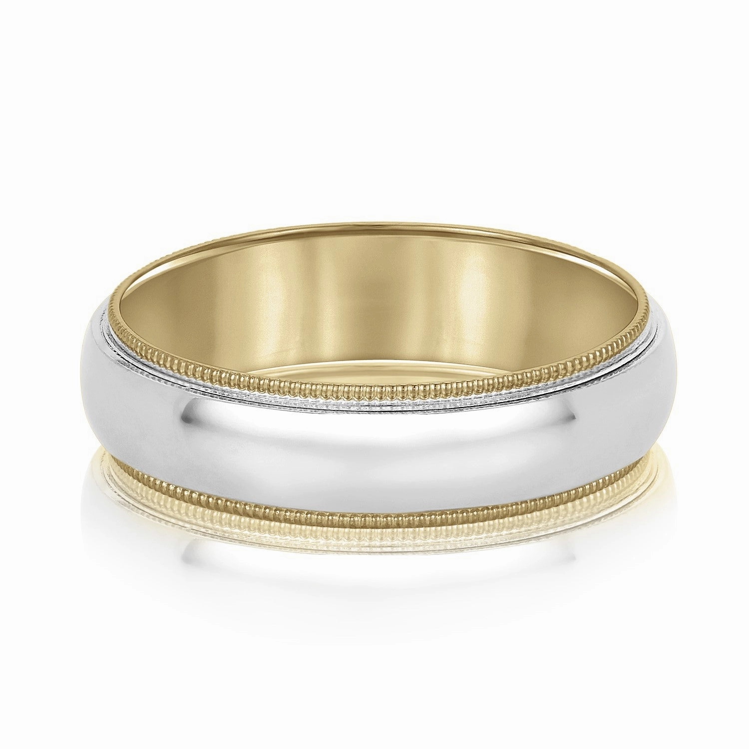 Domed Milgrain Classic Men's Wedding Band Comfort Fit