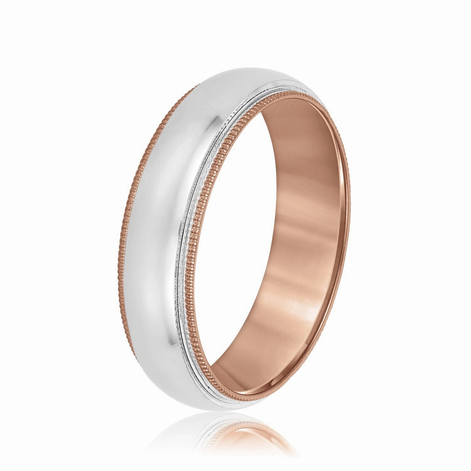 Domed Milgrain Classic Men's Wedding Band Comfort Fit