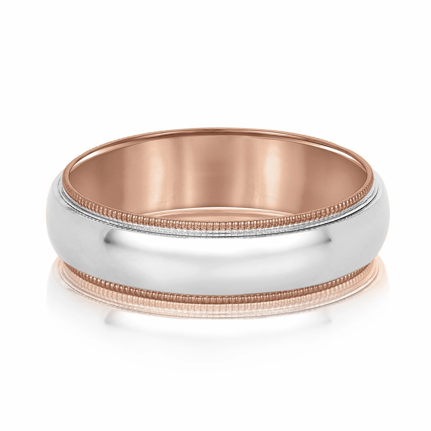 Domed Milgrain Classic Men's Wedding Band Comfort Fit