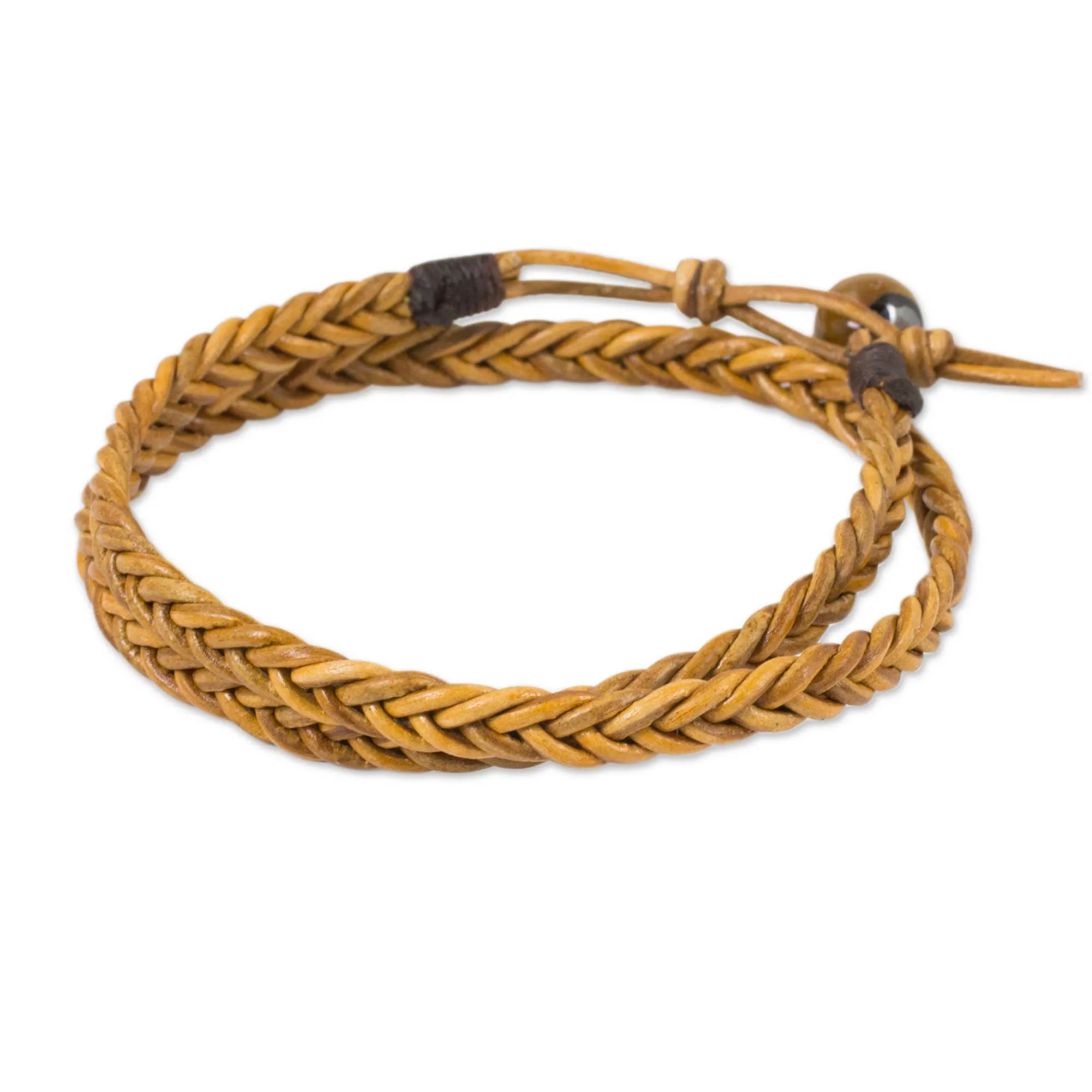 Double Hug Leather Men's Wrap Bracelet