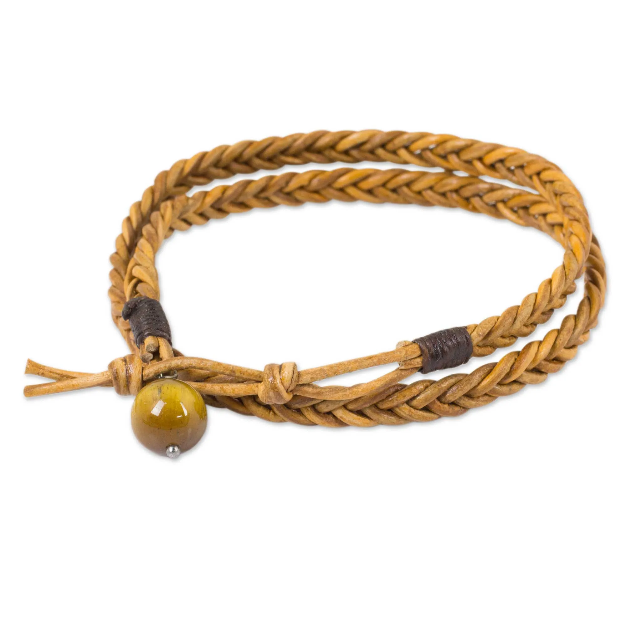 Double Hug Leather Men's Wrap Bracelet