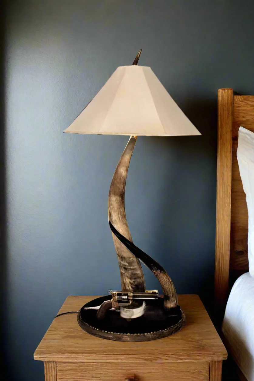 Double Steer Horn Tall Table Lamp mattress topper, bed base