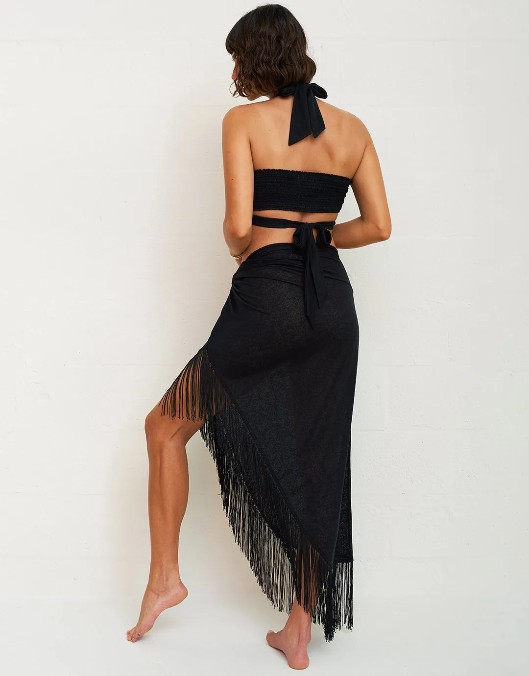 Double Tie Bandeau Top - Black