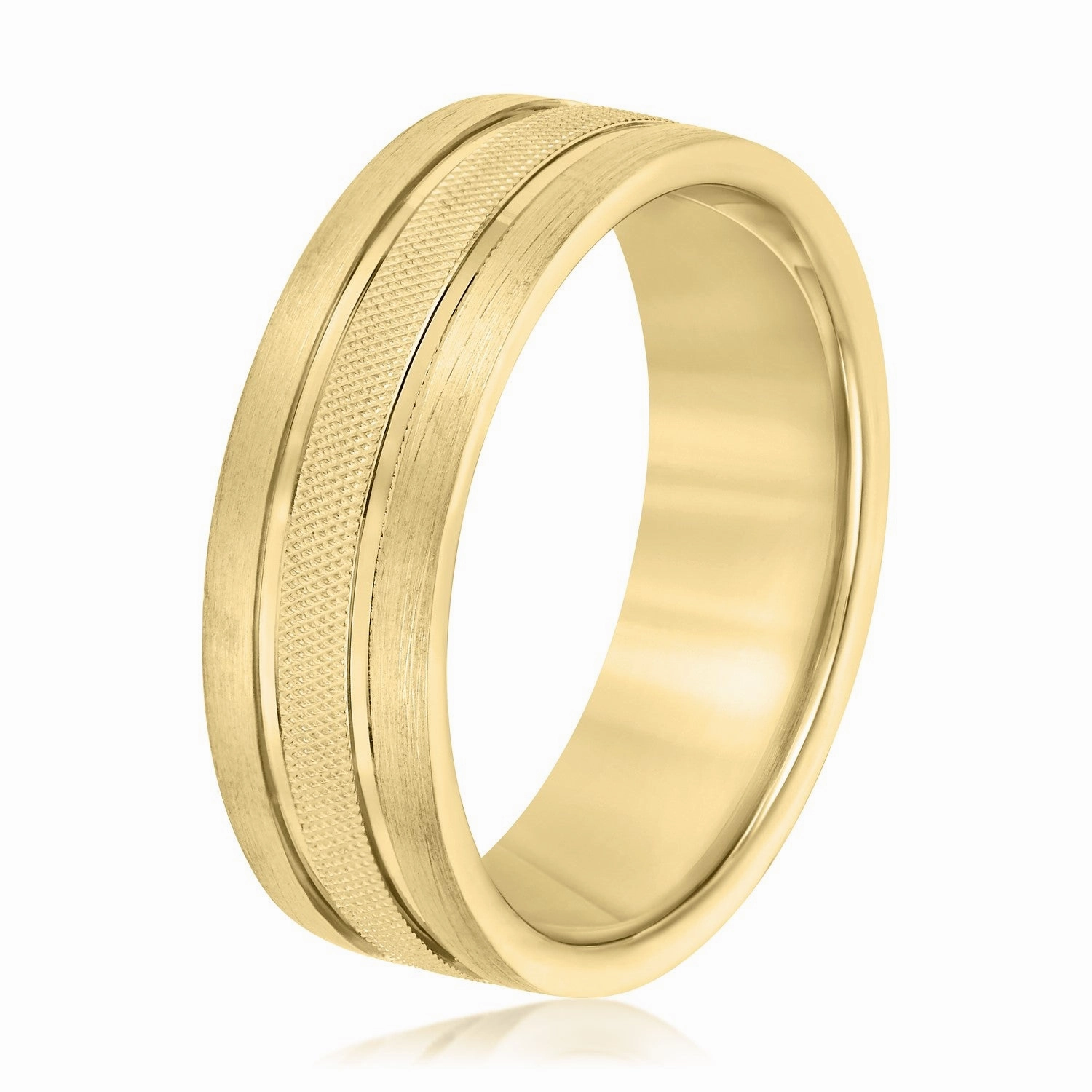 Double Row Comfort Fit Men's Wedding Band