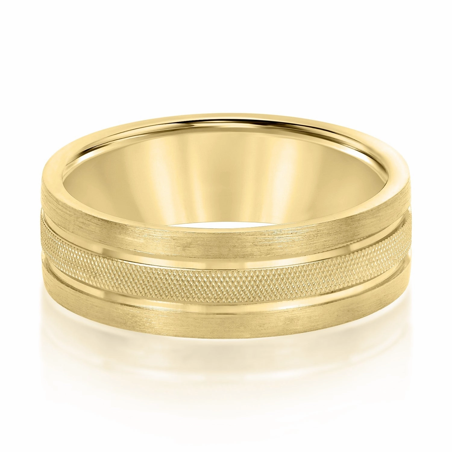 Double Row Comfort Fit Men's Wedding Band