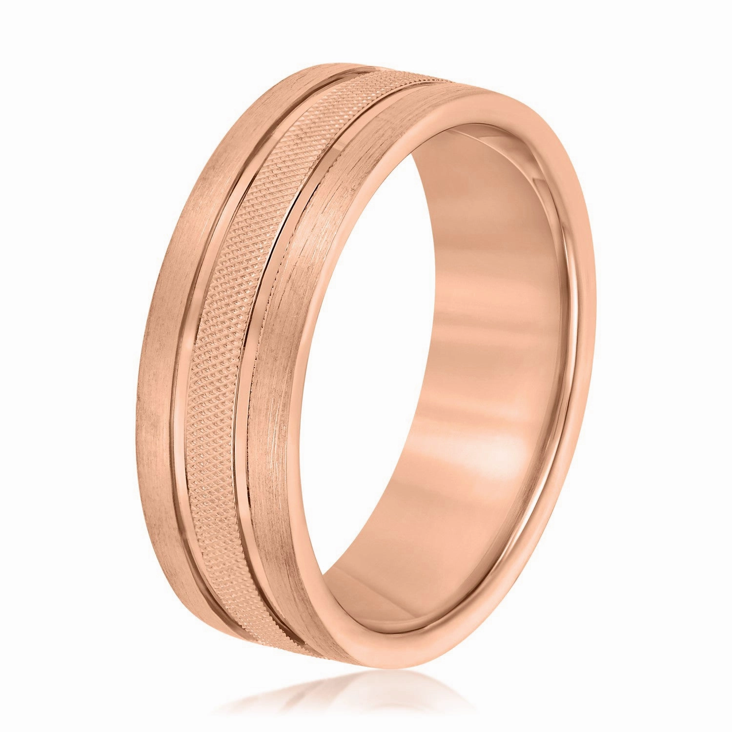 Double Row Comfort Fit Men's Wedding Band