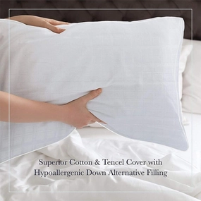 Down Alternative 300TC Tencel and Cotton Pillow 20"x 30" - White pillows,bed pillow,sleeping cushion