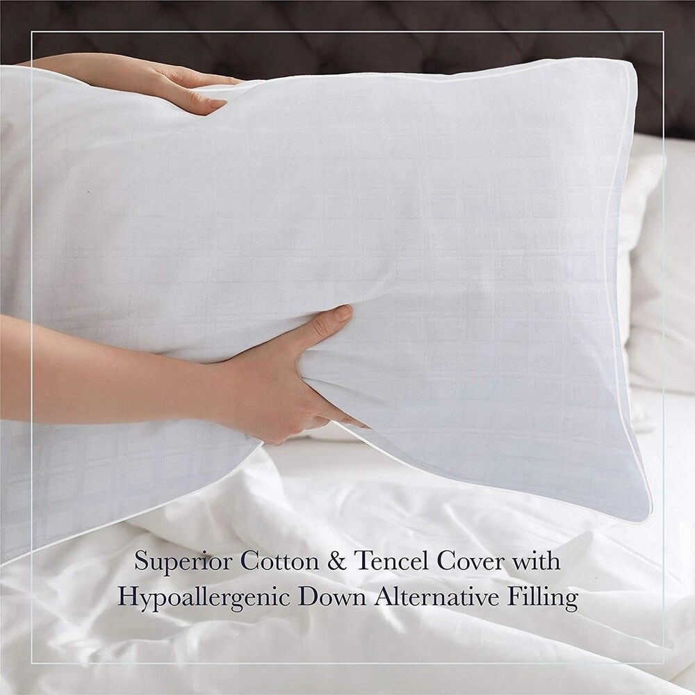 Down Alternative 300TC Tencel and Cotton Pillow 20"x 30" - White pillows,bed pillow,sleeping cushion