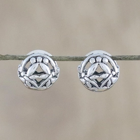 Dragonfly Reflection Sterling Silver Dragonfly Hoop Earrings from Thailand