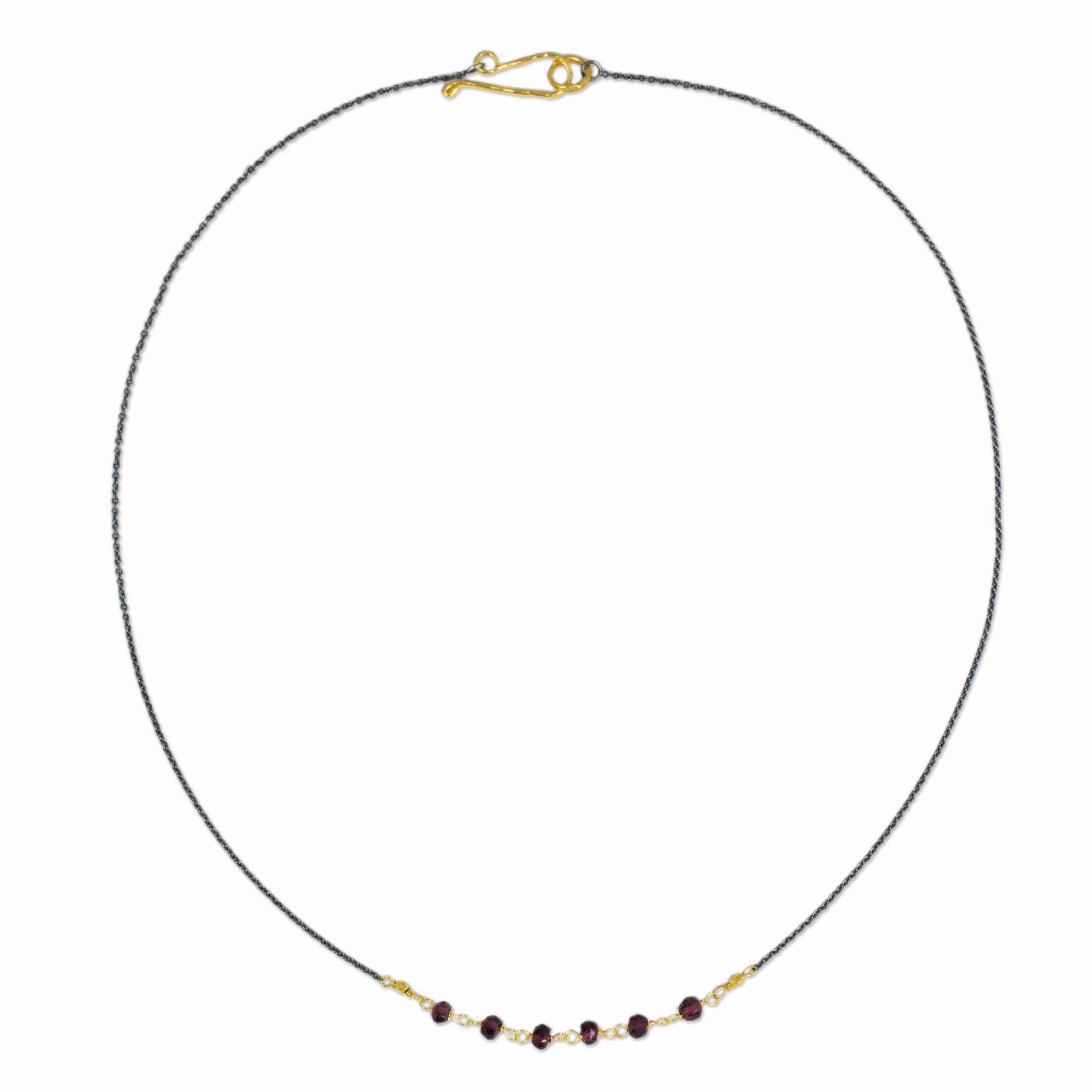 Dreams Come True Vermeil Garnet and Silver Necklace Handcrafted in Thailand