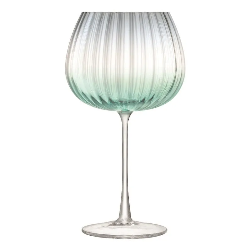 Dusk Pair of balloon goblets, H20.4 x D11.5cm, green/grey