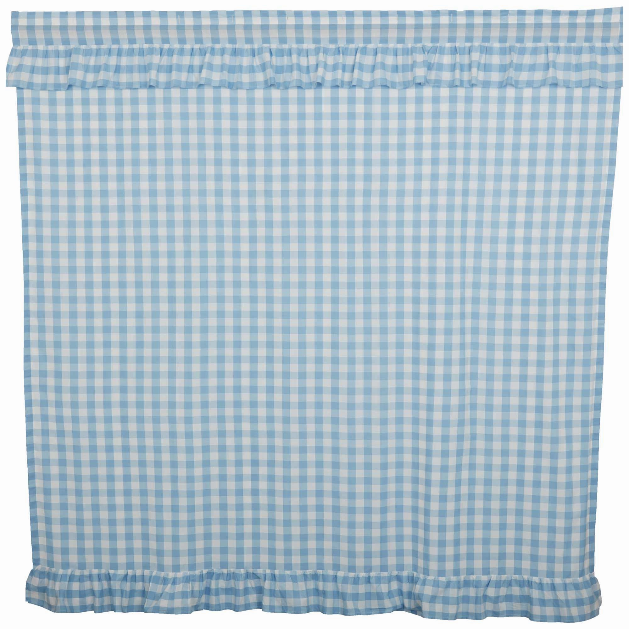 Dusk Buffalo Blue Check Ruffled Shower Curtain