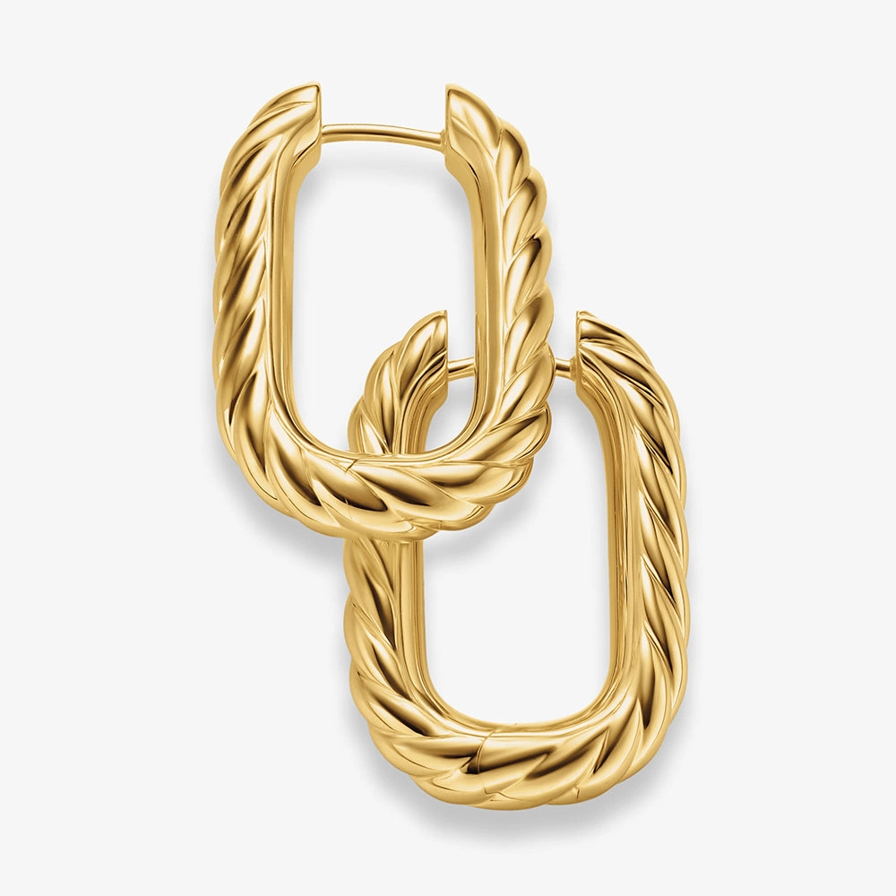 DY Madison Cable Hoop Earrings