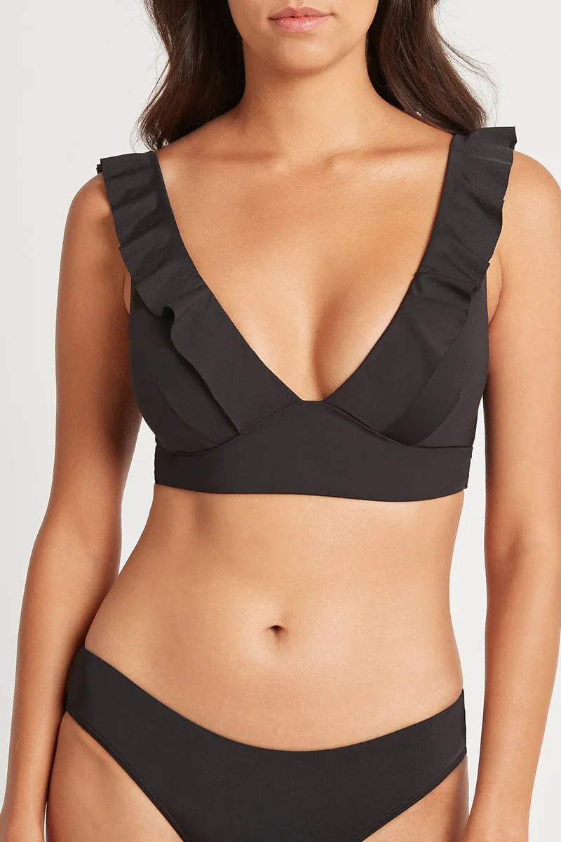 Eco Frill Bra Top Black