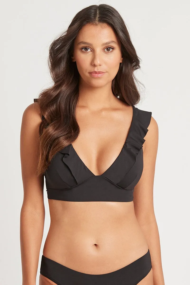 Eco Frill Bra Top Black