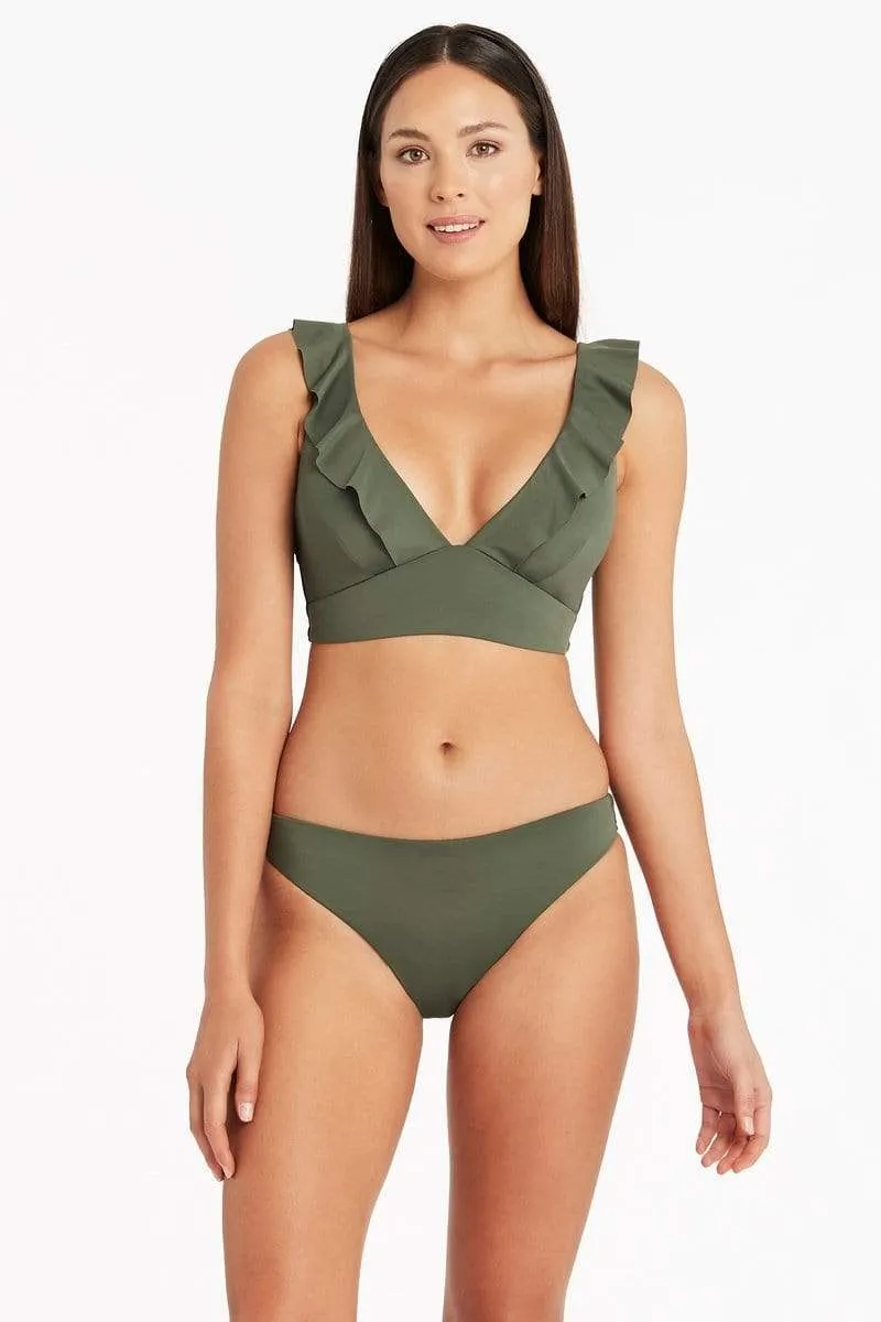 Eco Frill Bra Top Khaki