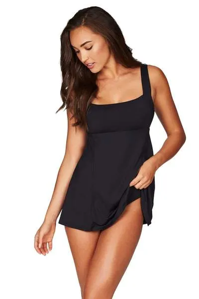 Eco Square Neck Swim Dress