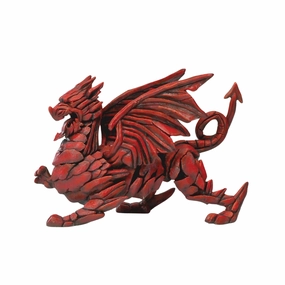 Edge Sculpture Fiery Red Dragon Statue Figurine 8.35" Decorative Mirror,Home Decor Mirror