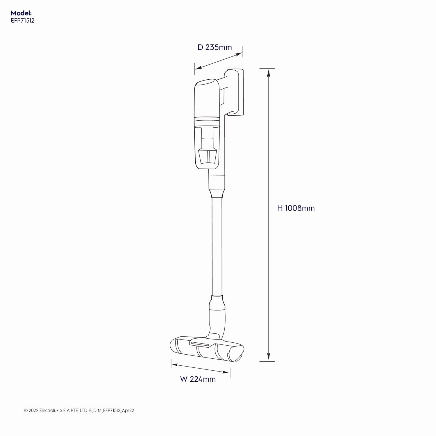 EFP71512 LIGHTWEIGHT HANDSTICK VACUUM CLEANER
