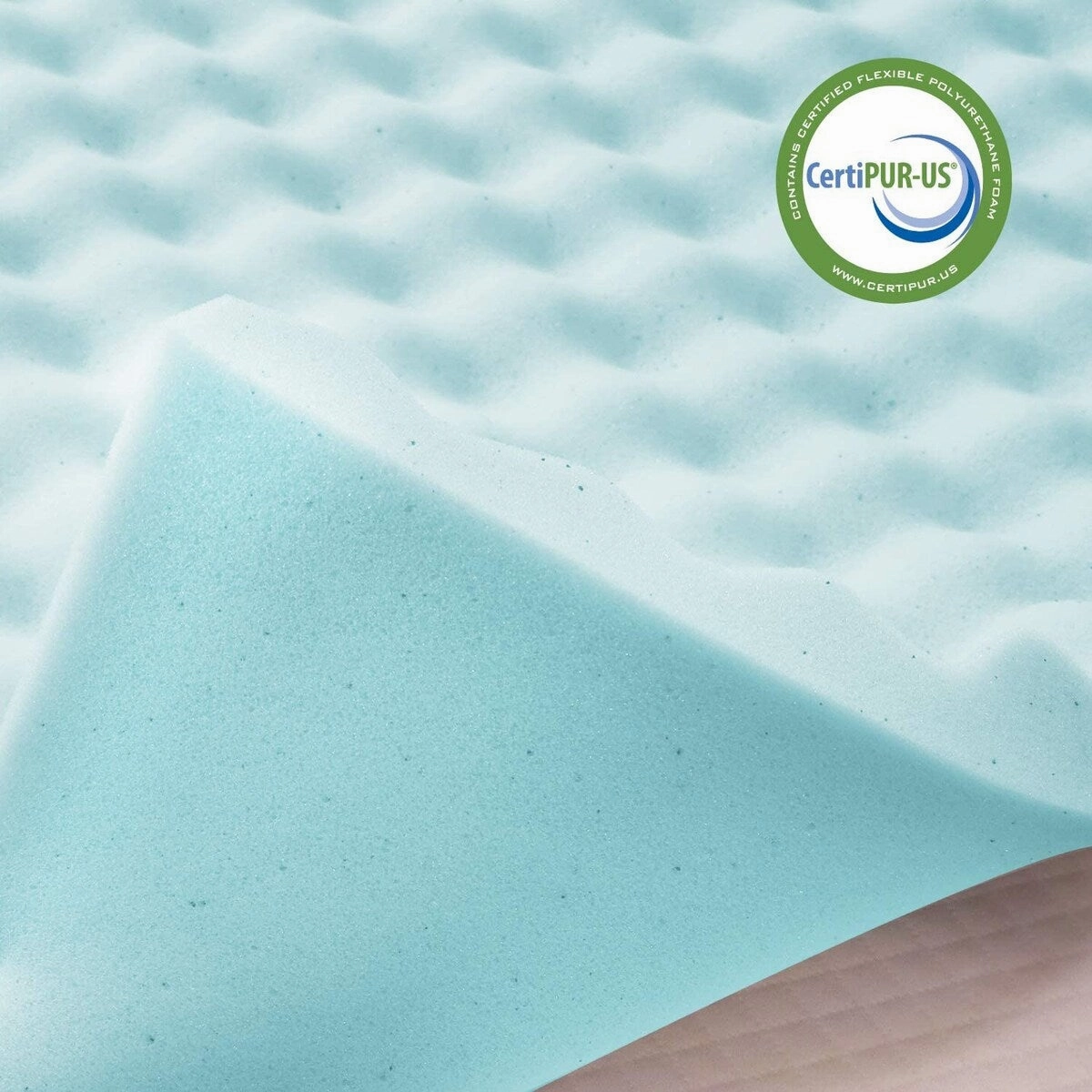 Egg box 1.5" gel memory foam mattress - blue