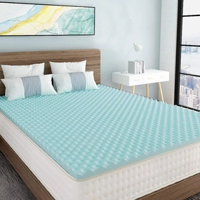 Egg box 1.5" gel memory foam mattress - blue mattress pads,mattress topper,bed protection