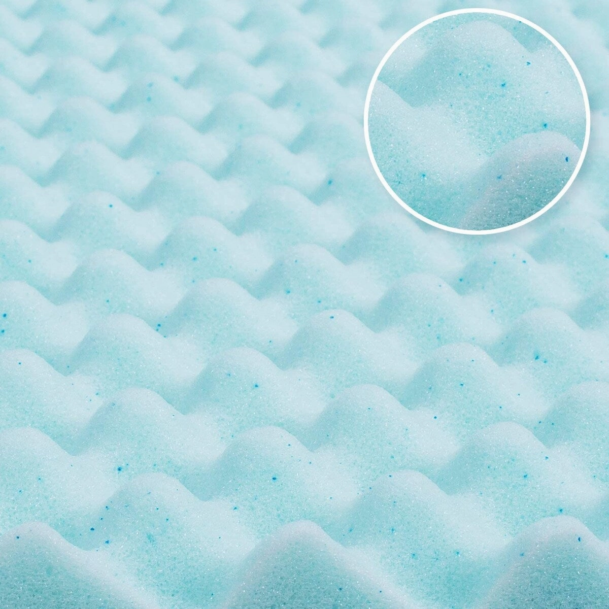 Egg box 1.5" gel memory foam mattress - blue