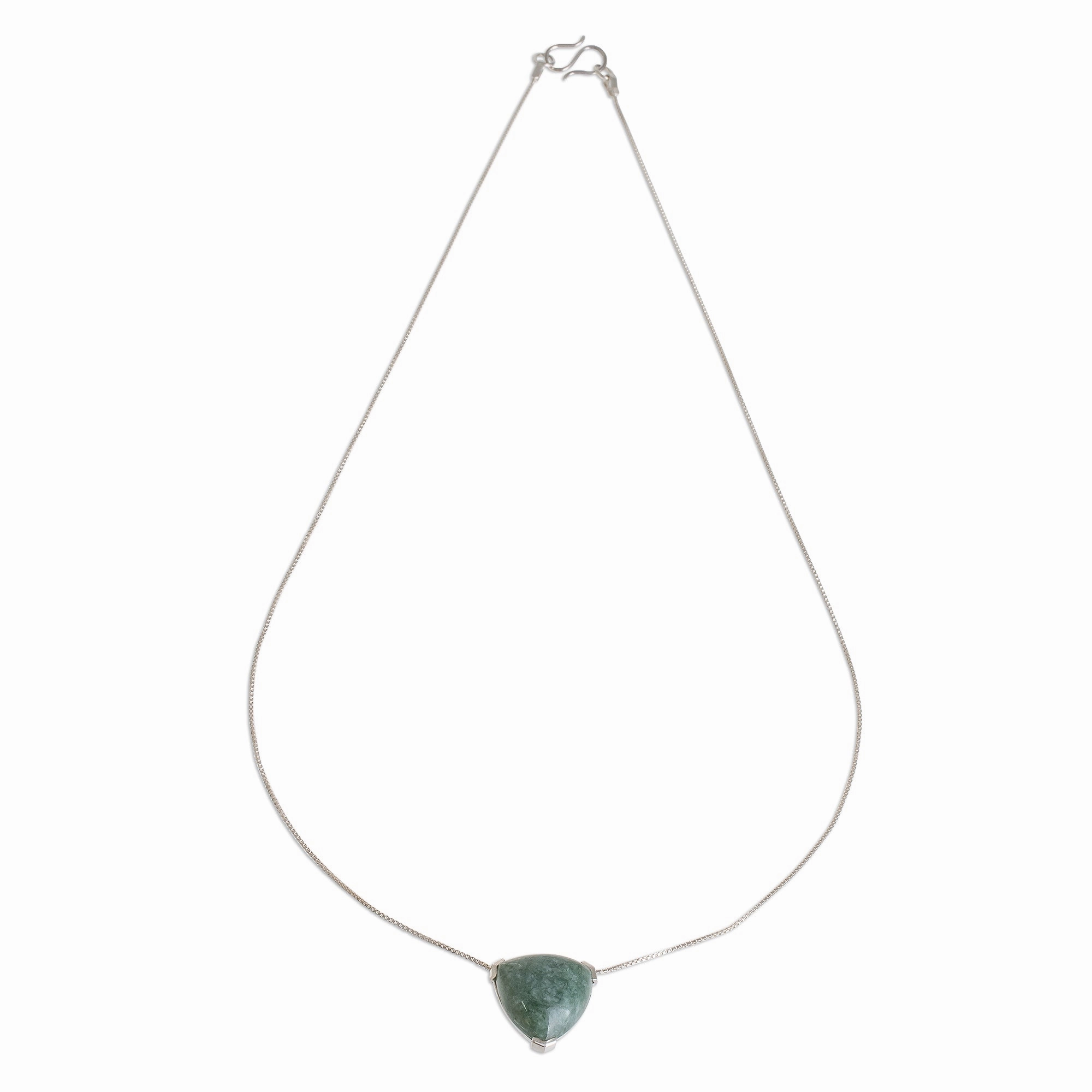 Elegant Balance Triangular Jade Pendant necklace Crafted in Guatemala