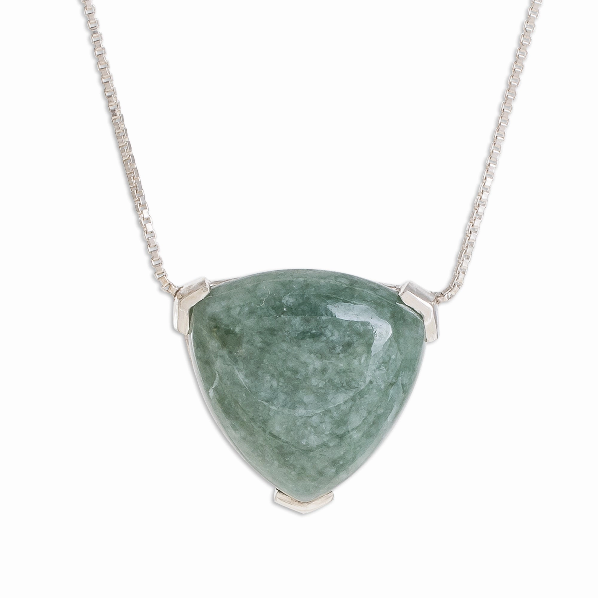 Elegant Balance Triangular Jade Pendant necklace Crafted in Guatemala