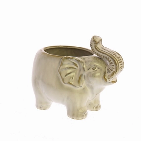 Elephant Cachepot, Ceramic - Fancy White Vase,Ceramic Vase