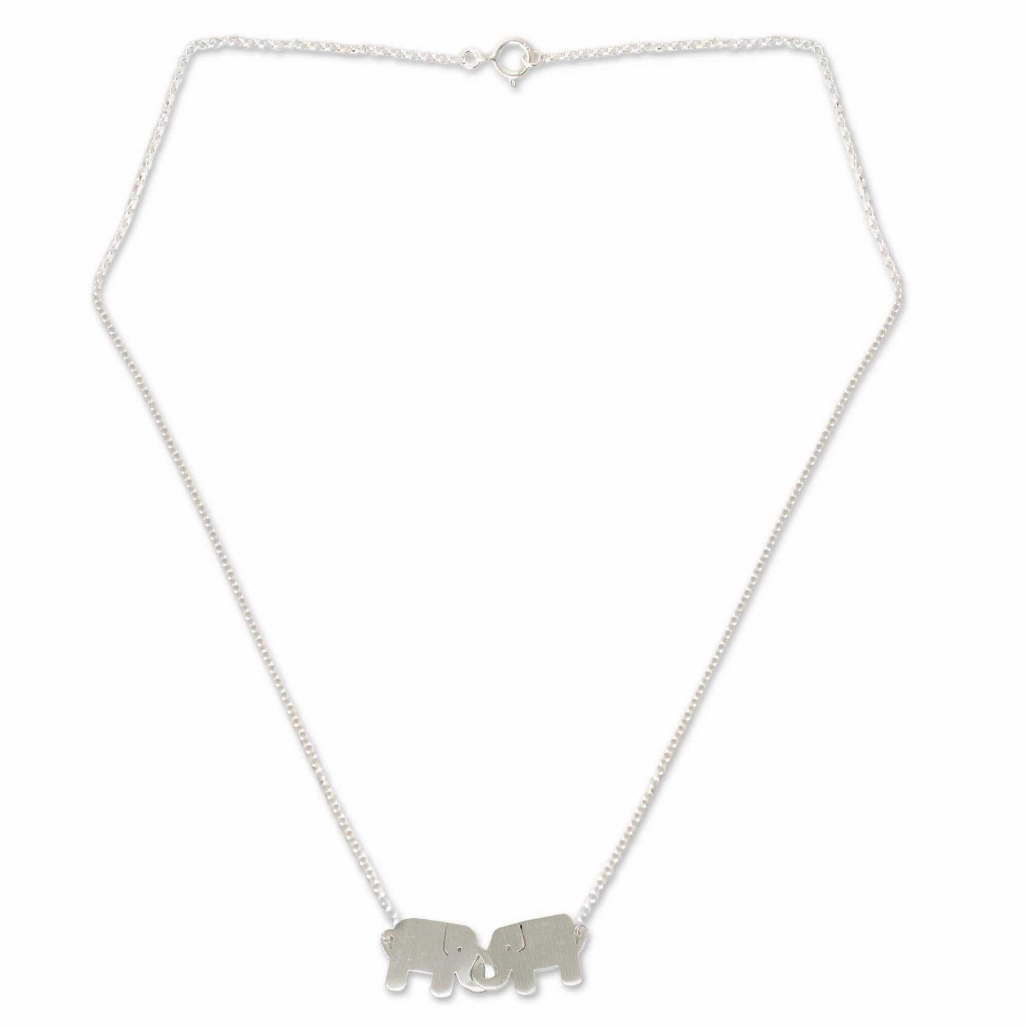 Elephant Friendship Sterling Silver Necklace
