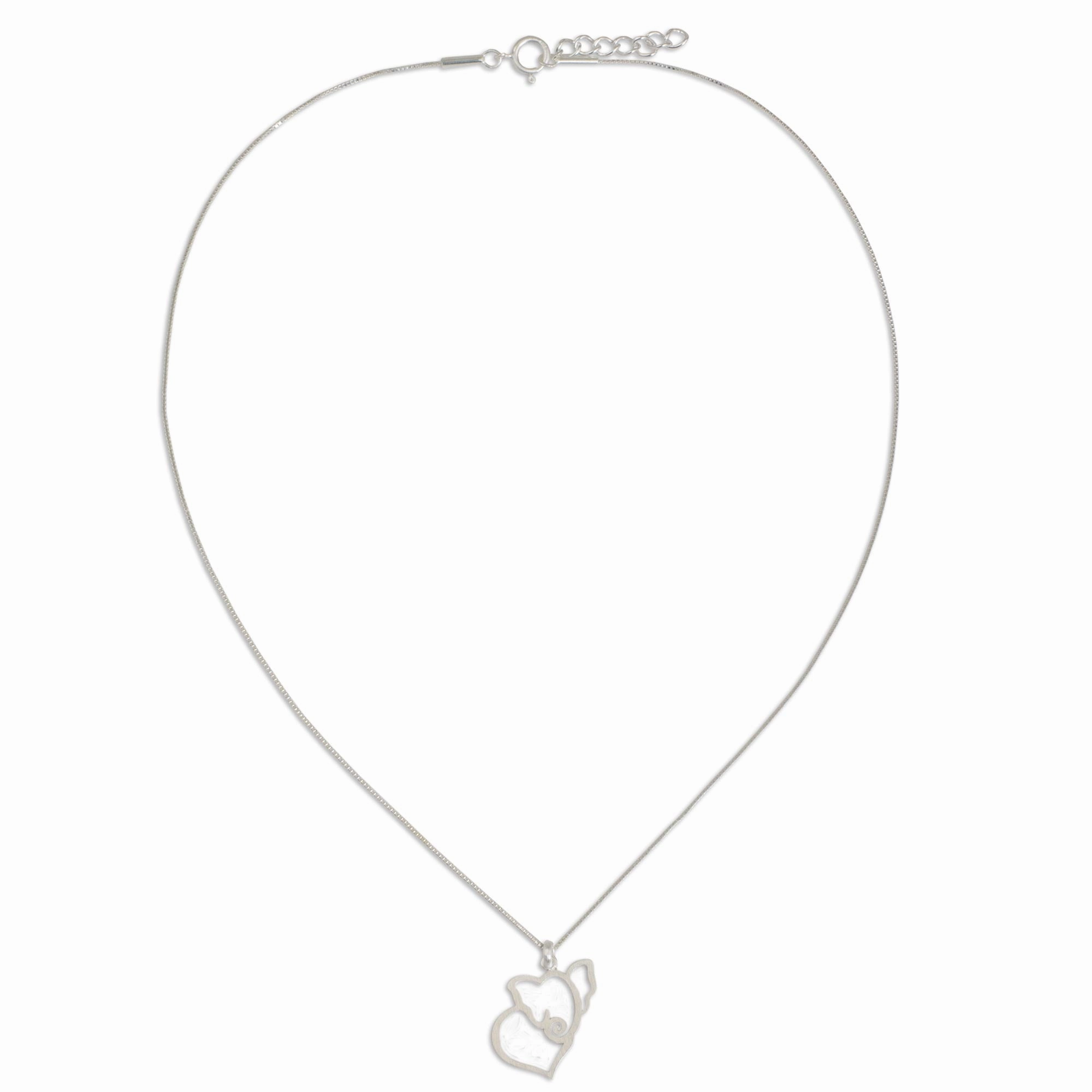 Elephant Heart Thailand Handcrafted Sterling Silver Elephant Necklace