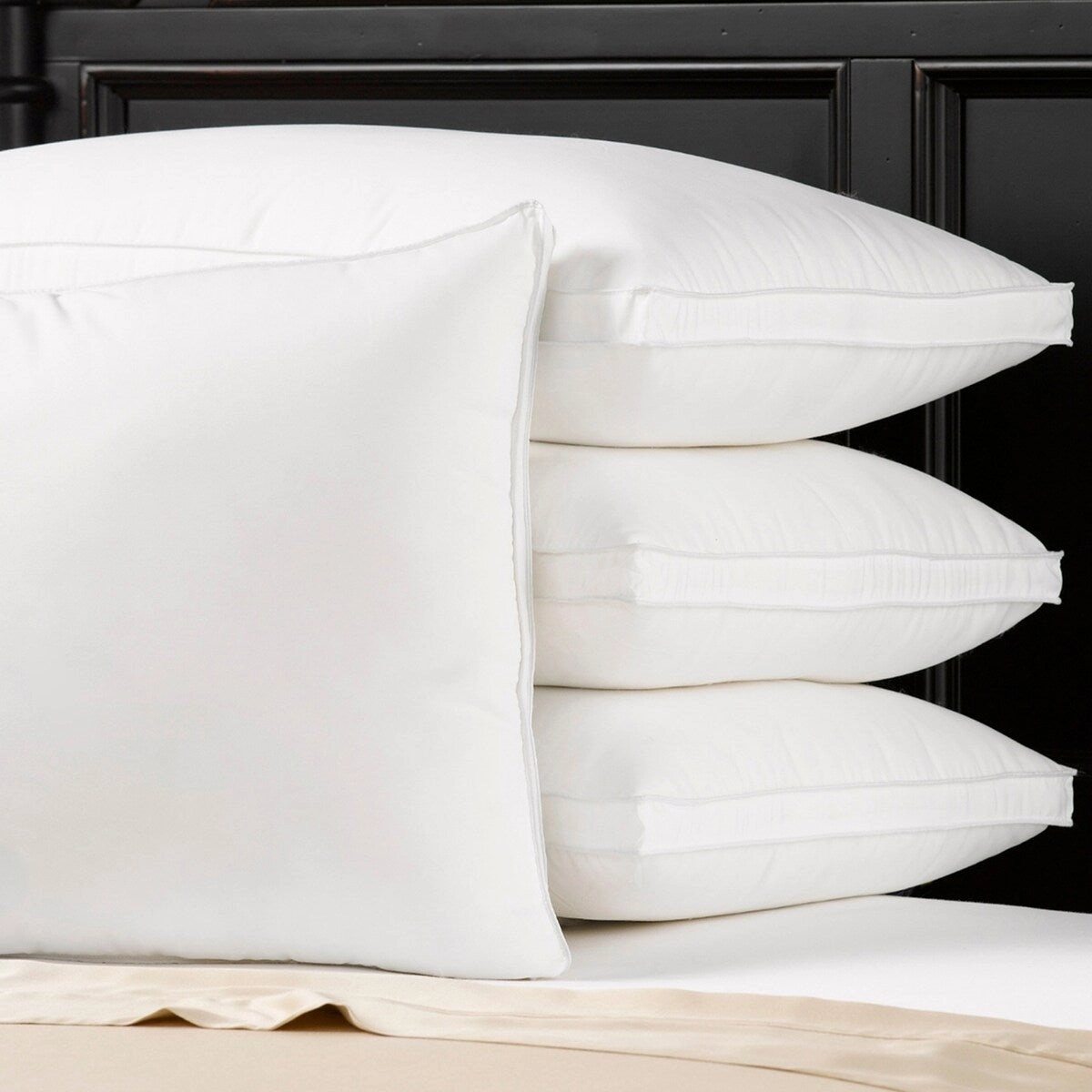 Ella Jayne Gusseted Soft Plush Down Alternative Stomach Sleeper Pillow, Set of 4