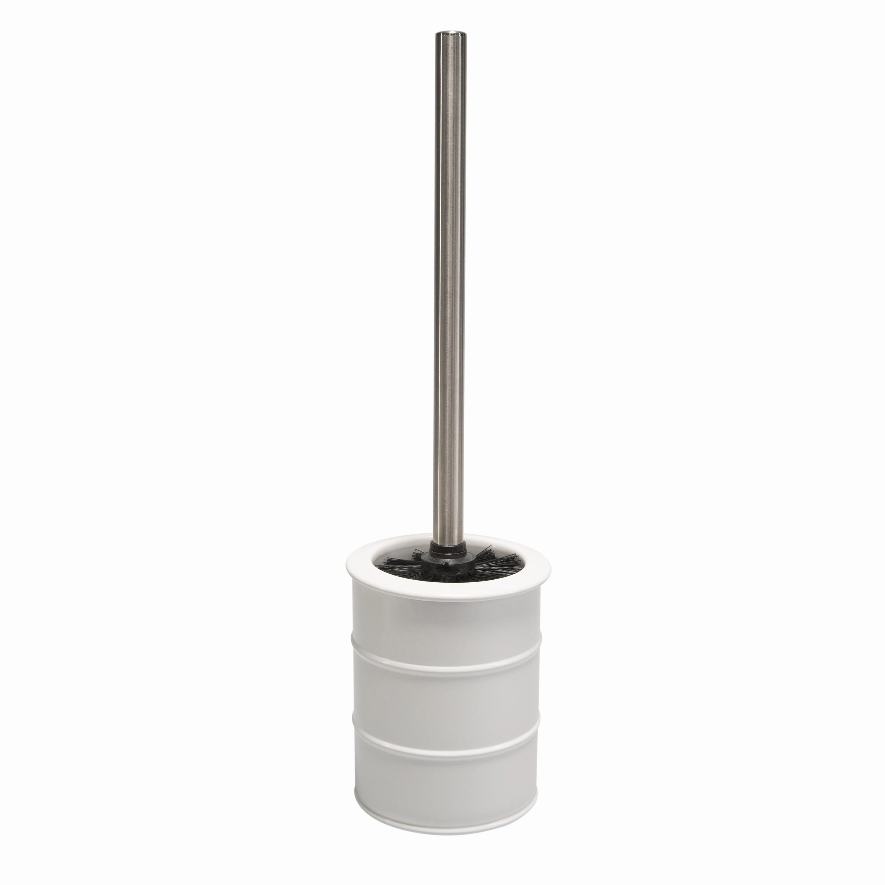 Elle Dcor Modern Ridge Design Toilet Brush & Holder in Black