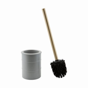 Elle Dcor Modern Ridge Design Toilet Brush and Holder in Grey - 4"Rdx 15.75" Toilet Brush,Bathroom Cleaner