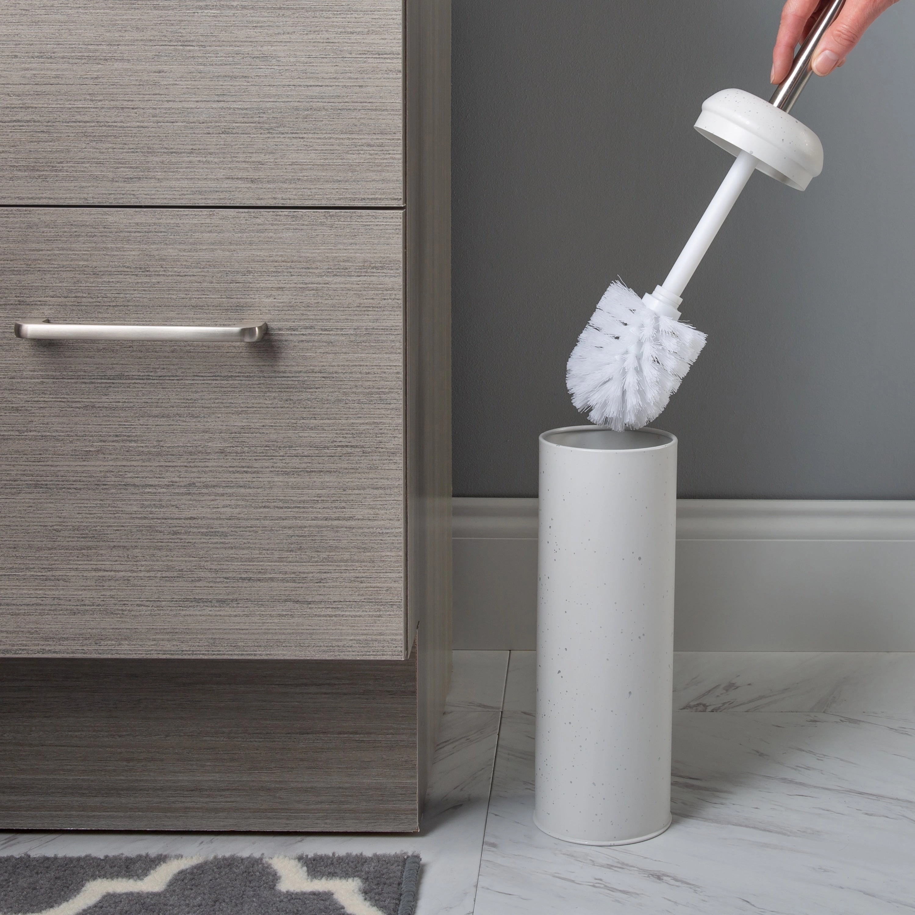 Elle Dcor Speckled Design Toilet Brush & Holder in Black