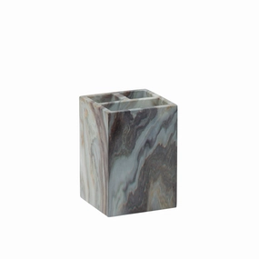 Elle Dcor Square Tooth Brush Holder in Agate - 2.76" x 2.76" x 3.94" Toothbrush Holder,Bathroom Organizer