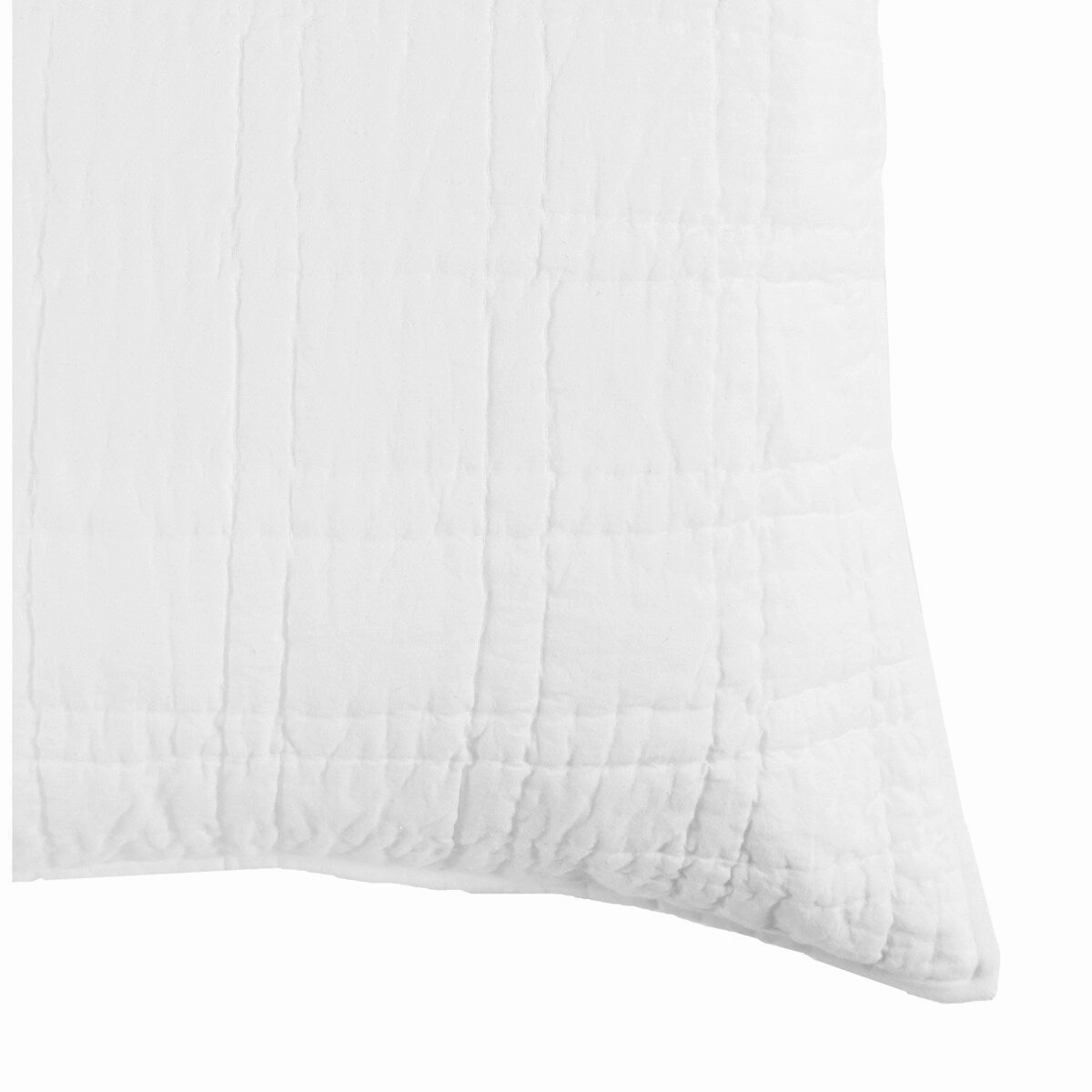 Ellis 26 Inch Square Euro Pillow Sham, Silvadur Tech, Self Binding, White
