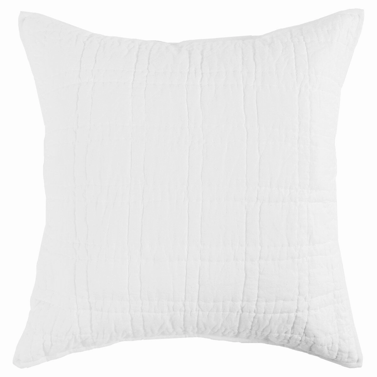 Ellis 26 Inch Square Euro Pillow Sham, Silvadur Tech, Self Binding, White