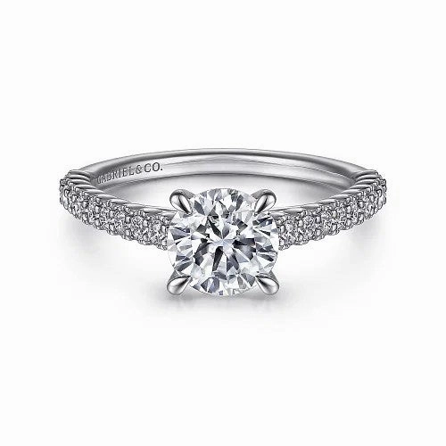 Emberlyn - 14K White Gold Round Diamond Engagement Ring (Setting Only)