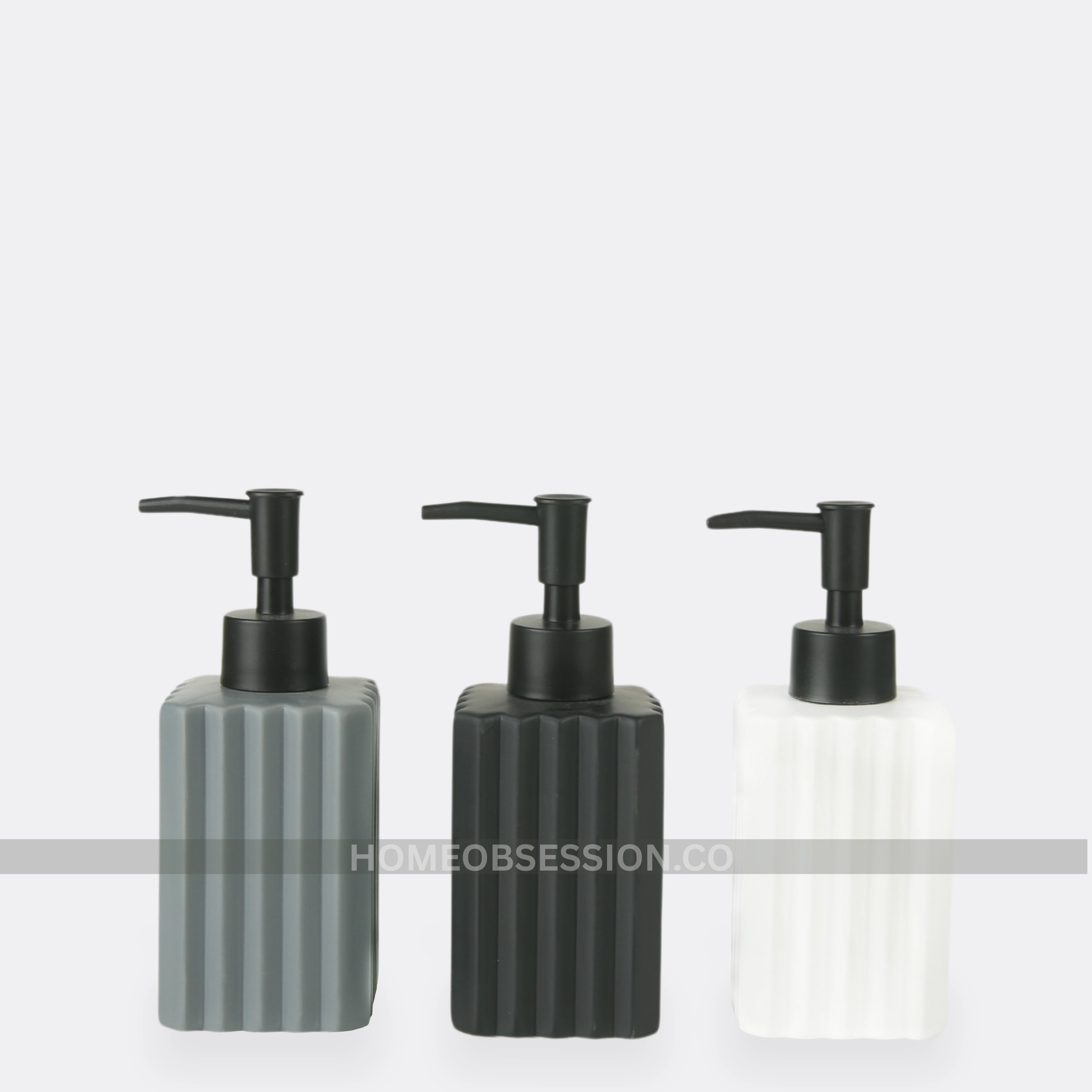 Embossed Lines Soap Dispenser Shower Curtain,Waterproof Curtain